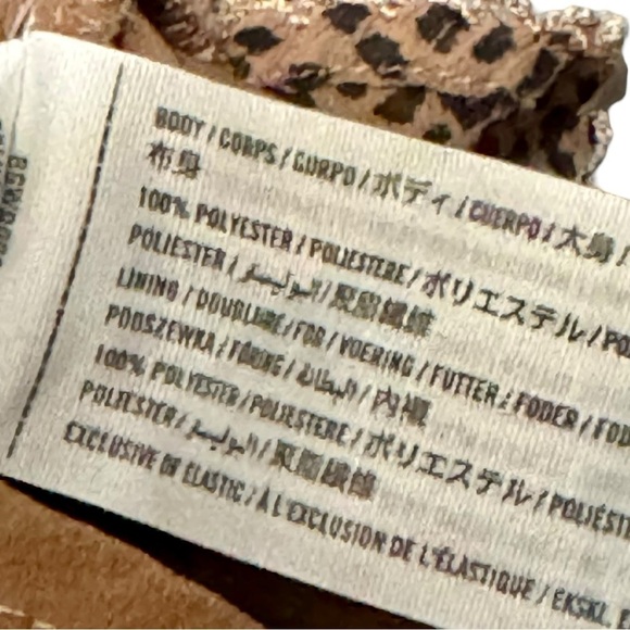 ABERCROMBIE & FITCH Leopard Print Flutter Sleeve Tie Front V-neck Blouse Small - Picture 8 of 8